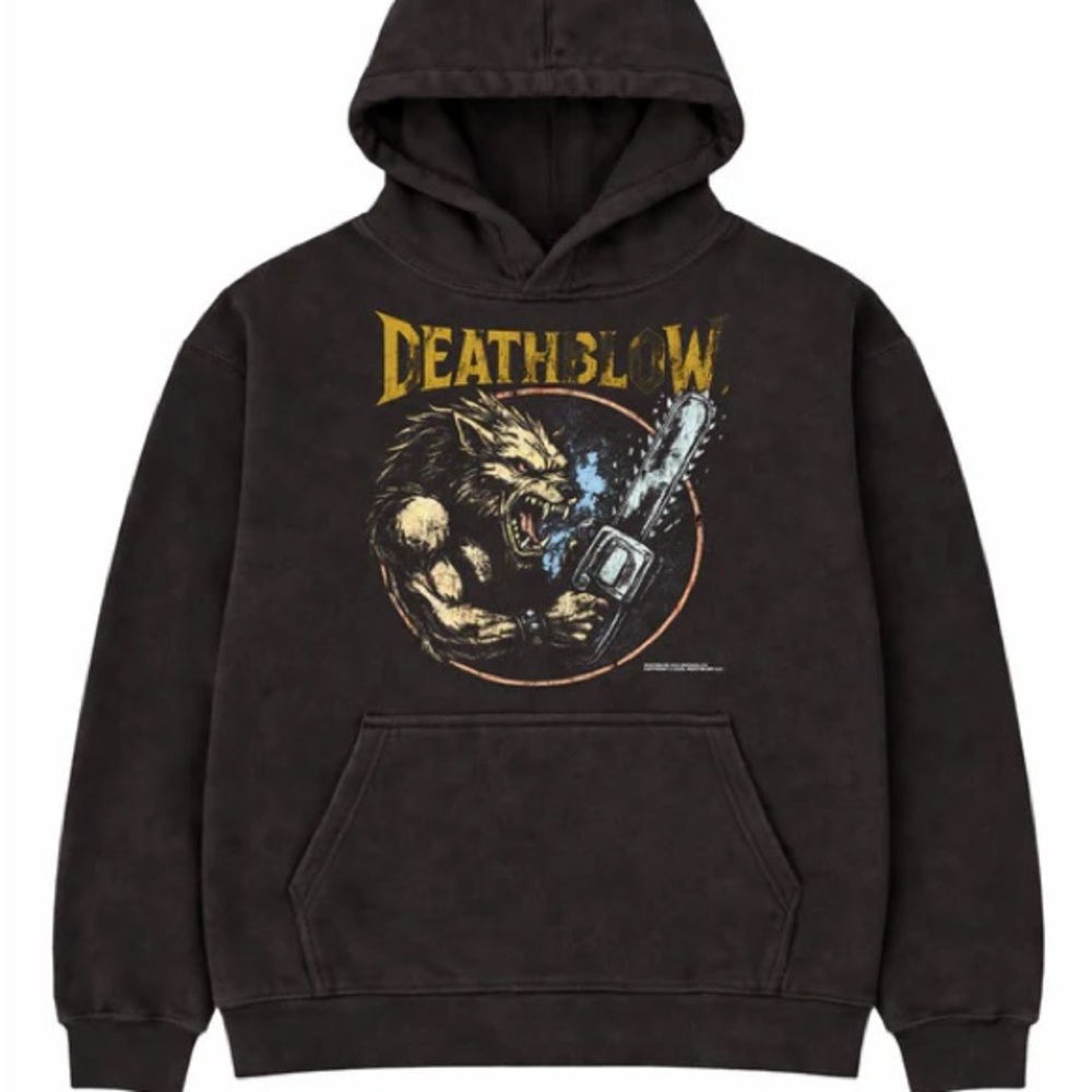 DEATHBLOW Wolf Rage Hoodie Black Size Medium